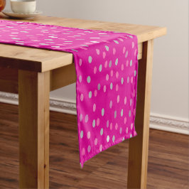 Magenta Polka Dots Kurzer Tischläufer