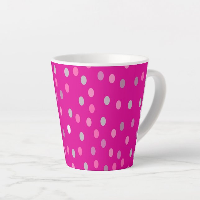Magenta Polka Dots Milchtasse (Rechte Ecke)