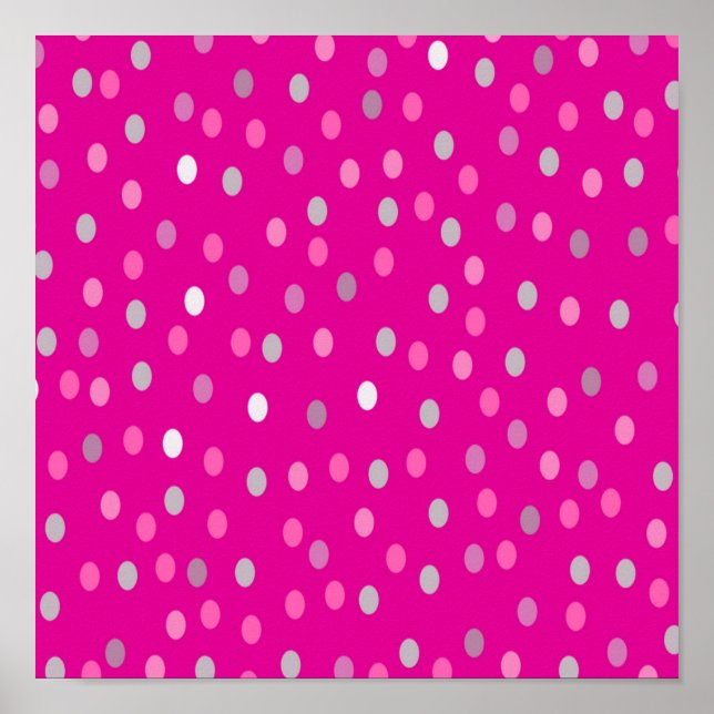 Magenta Polka Dots Poster (Vorne)