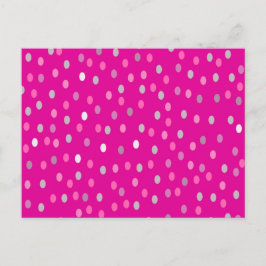 Magenta Polka Dots Postkarte