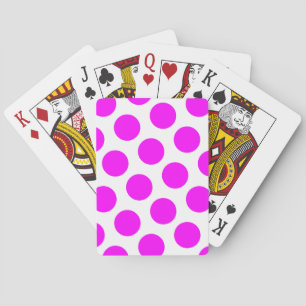 Magenta Polka Dots Spielkarten