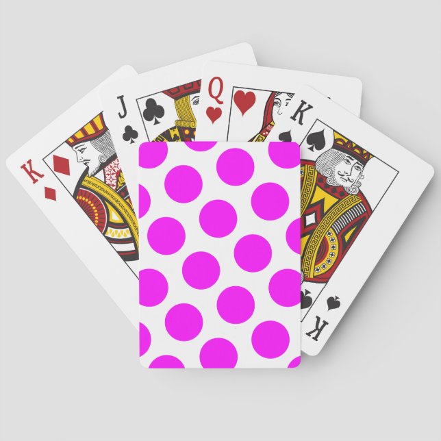 Magenta Polka Dots Spielkarten (Rückseite)
