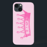 Magenta Princess Crown on Pink Background Case-Mate iPhone Hülle<br><div class="desc">No game of dress-up is complete without a crown! Help your child remember just how much of a princess she is with this magenta crown print from Vision Studio. Get yours today!</div>