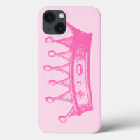 Magenta Princess Crown on Pink Background