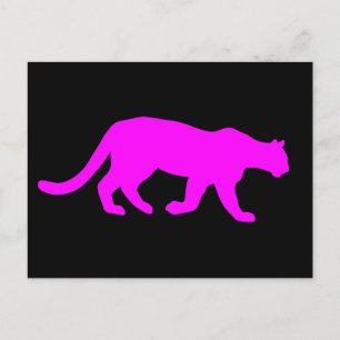 Magenta Puma Kuguar Postkarte