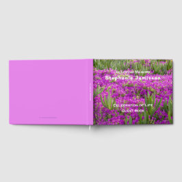 Magenta Purple Blumen, Blumenfeier des Lebens Gästebuch