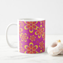 Magenta Purple Blumen Nahtloses Muster