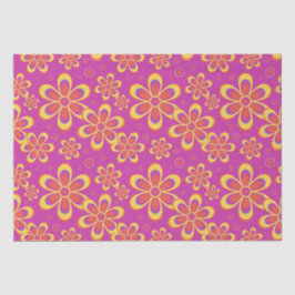 Magenta Purple Blumen Nahtloses Muster Seidenpapier