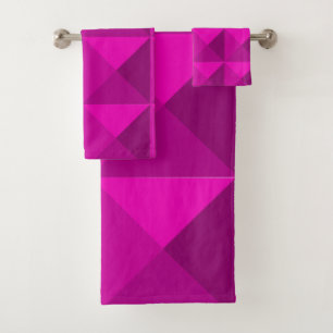 Magenta Pyramids  Badhandtuch Set