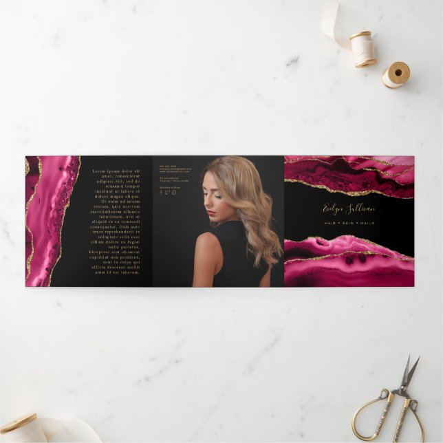 Magenta Red Agate Tripli Brochure (Extérieur)