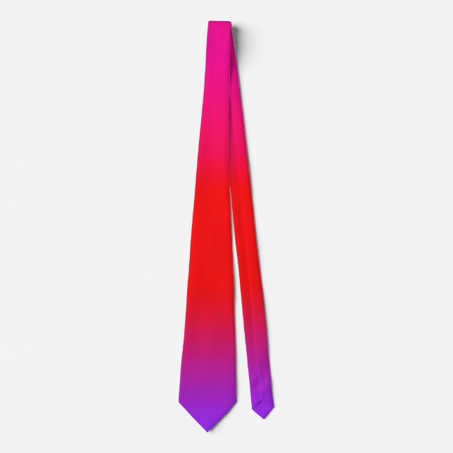 Magenta Red Lila Ombre Happy Krawatte (Vorderseite)