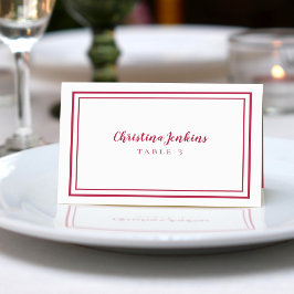Magenta Red Weddings Chic Custom Guest Place Card Tischnummer
