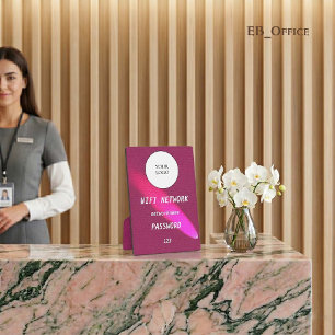 Magenta Rosa Leder Individuelles Firmenlogo Wifi Fotoplatte