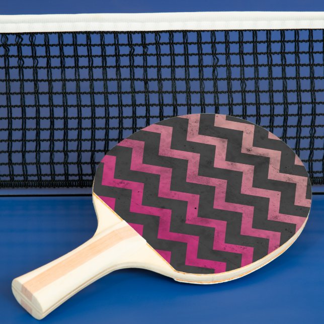 Magenta rosa Ober dunkelgrau Zickzack Muster Tischtennis Schläger (InSitu)