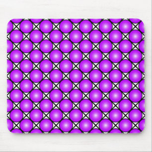 Magenta Rosa Punkte Schwarz Weiß Gittermuster Mousepad
