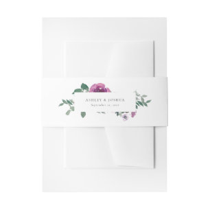 Magenta-Rosa Rosen Weiße Schrift Hochzeit Einladungsbanderole