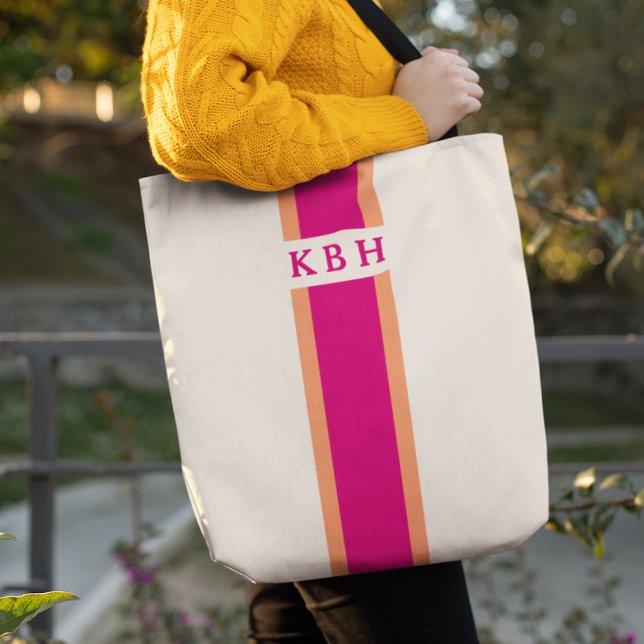 Magenta Rosa und Orange | Monogramm für den klassi Tasche (Von Creator hochgeladen)