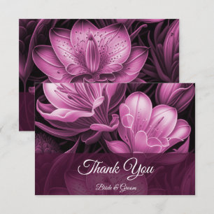 Magenta rose Carte de remerciements plat