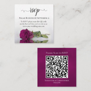 Magenta Rose Elegant Wedding UAWG QR Code Begleitkarte