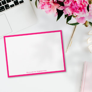 Magenta Rose Élégante Carte moderne à billets plat