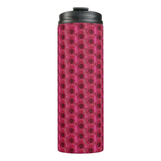 Magenta Rose - Modernes Blumendesign Thermosbecher (Vorderseite)