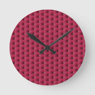 Magenta-Rose Runde Wanduhr