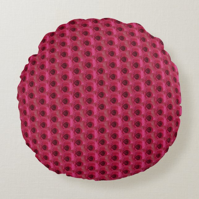 Magenta-Rose Rundes Kissen (Vorderseite)