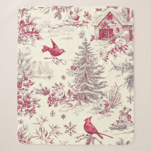 Magenta Rot Grün Weihnachten Toile Creme Winter Sherpadecke