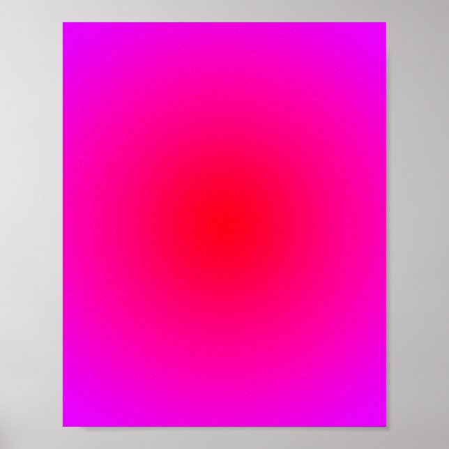 Magenta-Rot Radialer Farbverlauf Poster (Vorne)