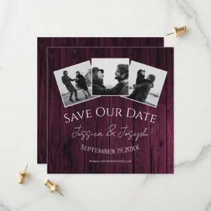 Magenta Rustic FotoCollage Save the Date