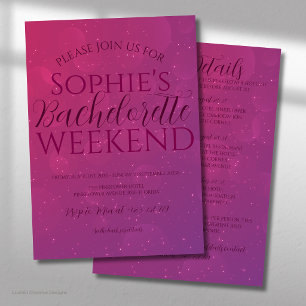 Magenta Schatten Bachelorette Wochenende & Details Einladung