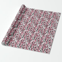 Magenta Schwarz Geometrisches Musterpapier
