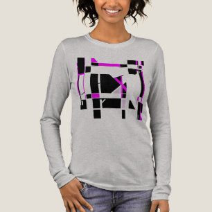 Magenta-Schwarz-Spielbrett geometrisch MCM-inspiri Tri-Blend Shirt