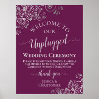 Magenta & Silver Chic Unplugged Wedding Zeremonie