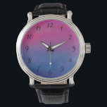 Magenta Sky Abstrakt Landschaft Armbanduhr<br><div class="desc">Abstraktes Design mit einem weichen,  traumhaft rosa Magentahimmel und einem lila blauen Meer. Eine sanfte Farbkombination,  die eine impressionistische Fantasielandschaft schafft.</div>