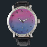 Magenta Sky Abstrakt Landschaft Armbanduhr<br><div class="desc">Abstraktes Design mit einem weichen,  traumhaft rosa Magentahimmel und einem lila blauen Meer. Eine sanfte Farbkombination,  die eine impressionistische Fantasielandschaft schafft.</div>