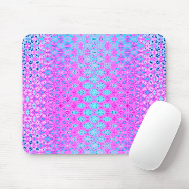 Magenta, Sky Blue und Navy Geometric Mousepad (Mit Mouse)