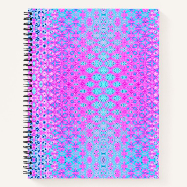 Magenta, Sky Blue und Navy Geometric Notizbuch (Vorderseite)
