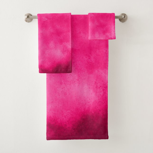 Magenta Sky Cloud-Effekt Badhandtuch Set (Insitu)