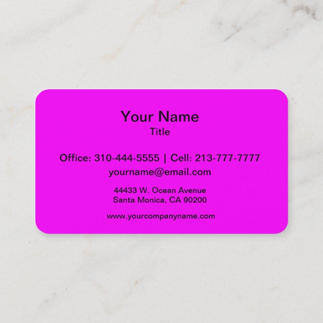 Magenta Solid Color Visitenkarte (Rückseite)