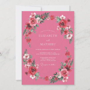 Magenta Splendid Sommerhochzeit Einladung