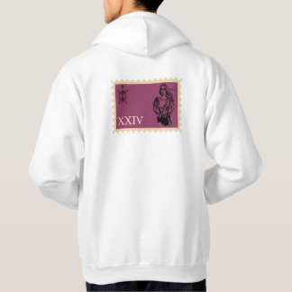 Magenta Stempel Kunst Schildkröten Skelett Mode Hoodie