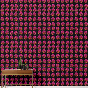 Magenta-Stiefmütterchen auf Schwarz, Tapete