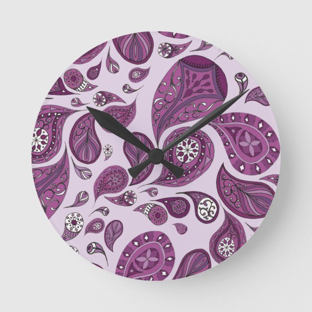 Magenta Teardrops Clock Runde Wanduhr (Vorderseite)