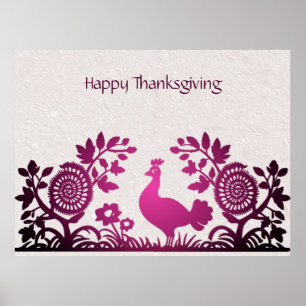 Magenta Thanksgiving Turquie Poster floral