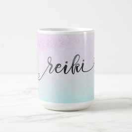 *~* Magenta Türkis Minze Black Glitzer REIKI Kaffeetasse