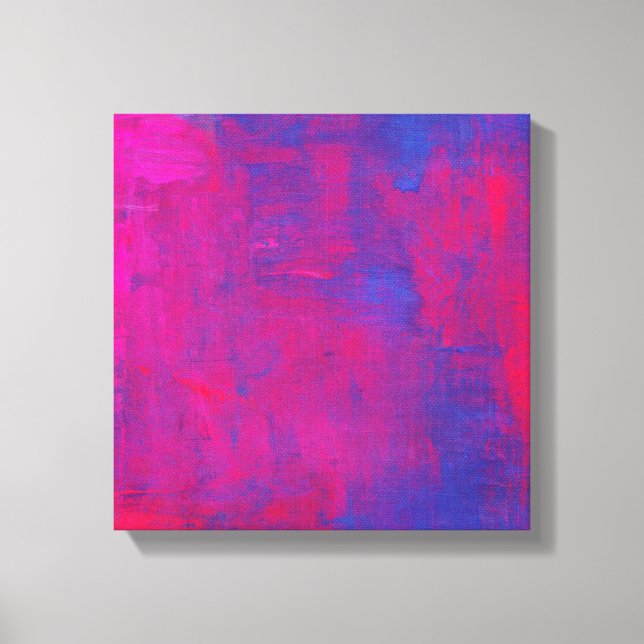 Magenta und Blue Abstrakt Painting Leinwanddruck (Vorderseite)