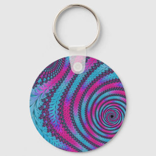 Magenta- und Cyan-Spirale Schlüsselanhänger