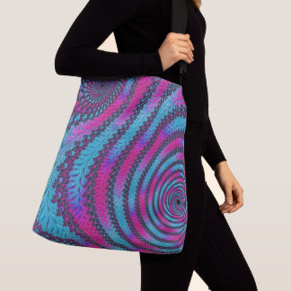 Magenta- und Cyan-Spirale Tragetaschen Mit Langen Trägern