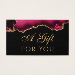 Magenta und Gold Agate auf der schwarzen Gift Card